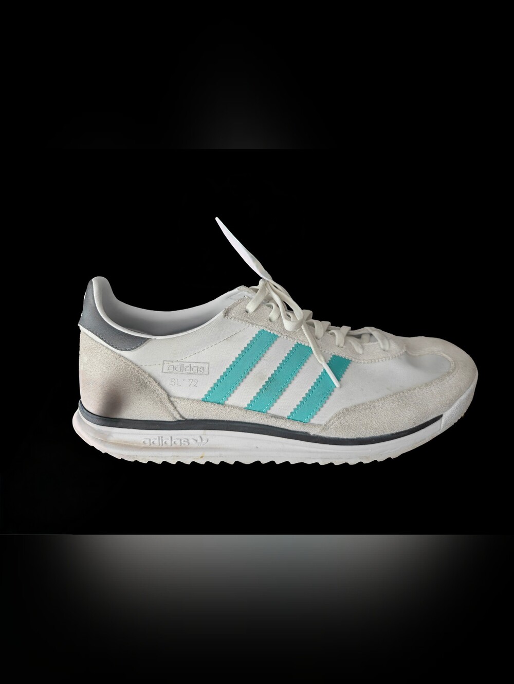 adidas SL 72 White Sneakers with Teal Stripes